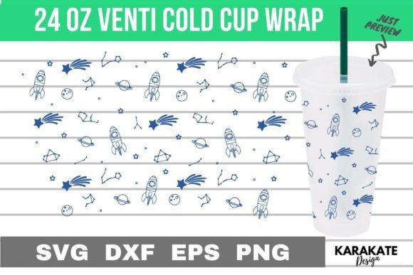 Astronaut Space Cup Wrap SVG: Graphics for Crafts & Local Branding