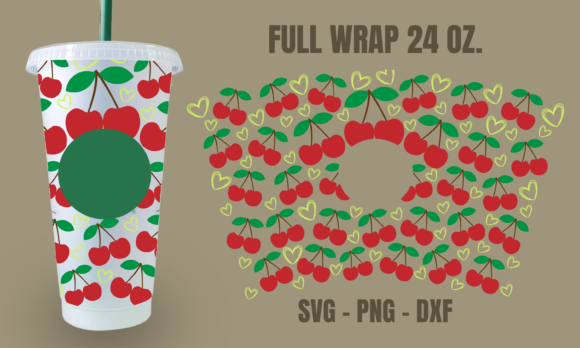 Balloon Cherry Starbucks Cup Wrap Svg: Graphics and Crafts in One