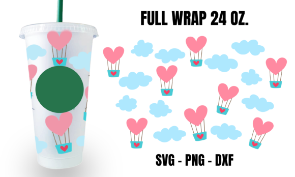 Balloon Love Starbucks Cup Wrap Svg: Graphics and Crafts