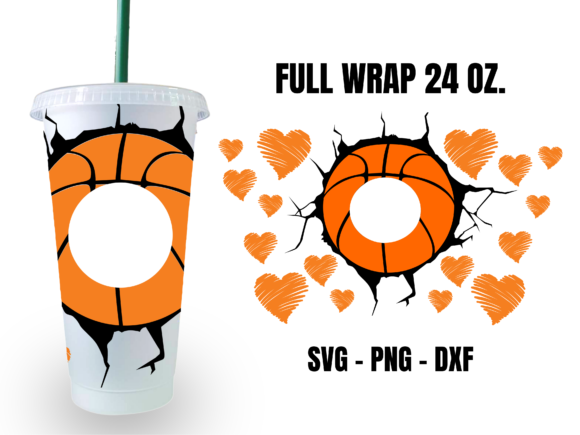 Basketball Starbucks Cup Wrap Svg Graphics