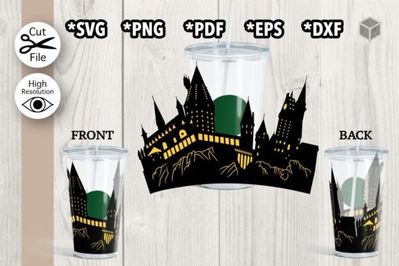 Castle Cup Wrap SVG: Graphic Templates for Magical Branding
