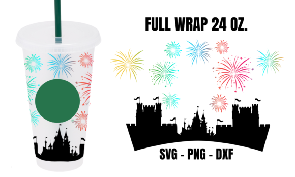 Castle Fireworks Starbucks Cup Wrap Svg: Graphics and Crafts