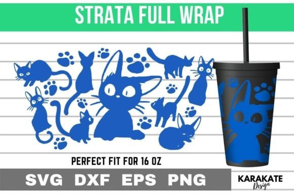 Cats, 16 Oz Strata Cup Wrap SVG