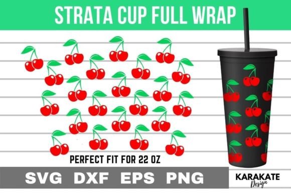 Cherry 22 Oz Strata Cup Wrap SVG: Graphics & Crafts