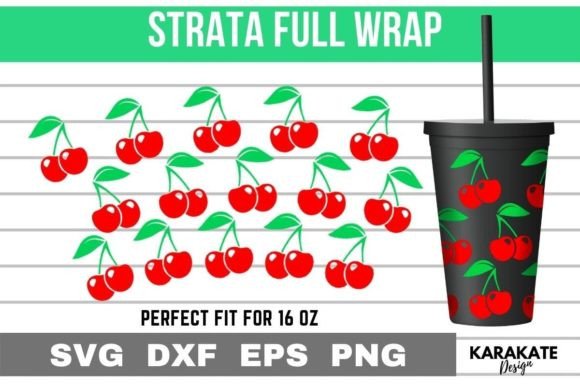 Cherry Strata Cup Wrap SVG: Graphics for Crafts