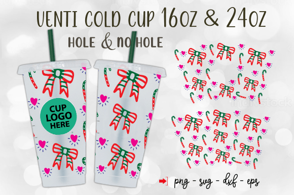 Christmas 24oz Cold Cup Wrap SVG Design: Graphics for Tumbler Wraps
