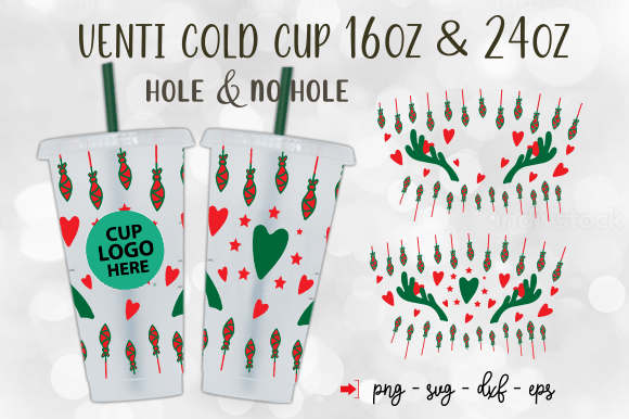 Christmas 24oz Cold Cup Wrap SVG Graphics