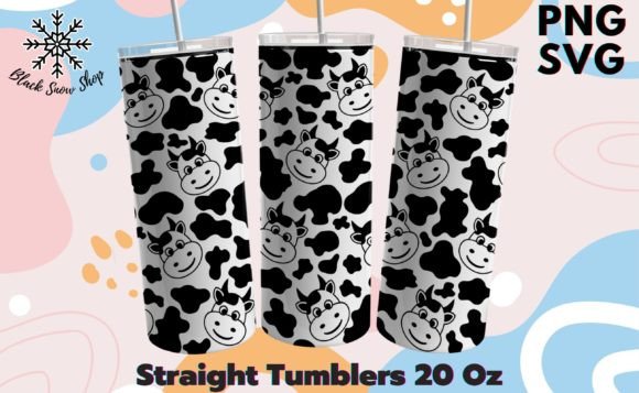 Cow Pattern Tumbler Wrap SVG: Graphics & Illustrations for Brand-Forward Merch
