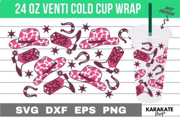 Cowgirl Venti Cup Wrap SVG: Graphics for Crafts