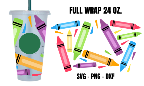 Crayon Starbucks Cup Wrap SVG: Graphics for Crafts-Driven Branding