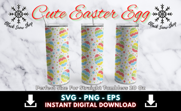 Cute Easter Egg Tumbler Wrap SVG: Graphics & Illustrations for Sellers