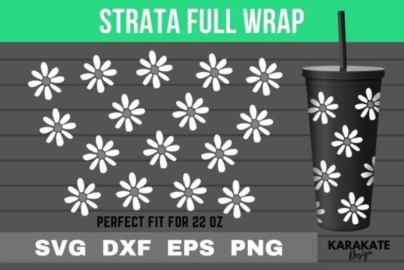 Daisy Flower, 22 Oz Strata Cup Wrap SVG