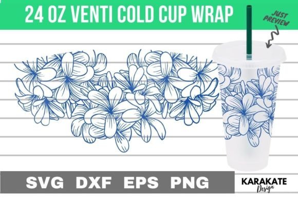 Detail Flowers Venti Cup Wrap SVG – Graphics for Crafts