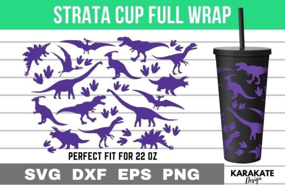 Dinosaur, 22 Oz Strata Cup Wrap SVG