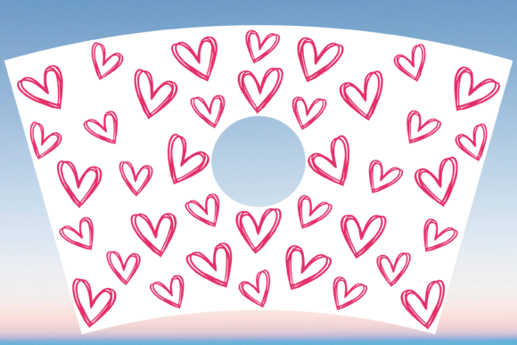 Doodle Heart Starbucks 24oz Cup Wrap SVG: Graphics & Print Templates