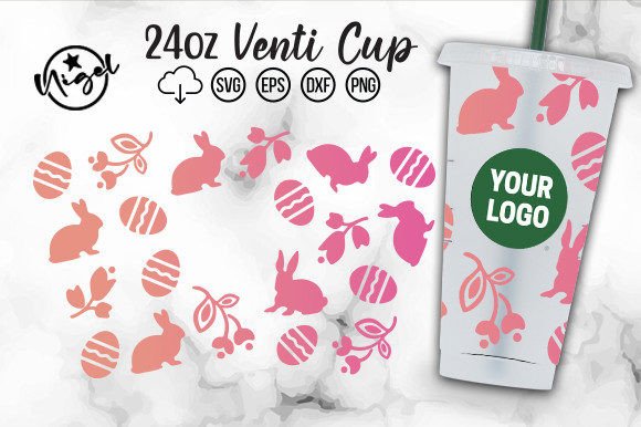 Easter Egg Bunny Cold Cup Wrap Svg Cut