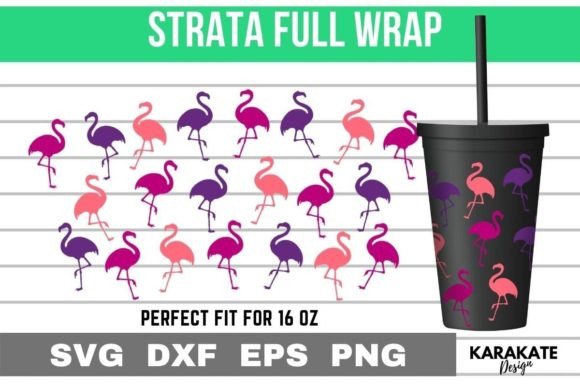 Flamingo Cup Wrap SVG for Crafts and Graphics
