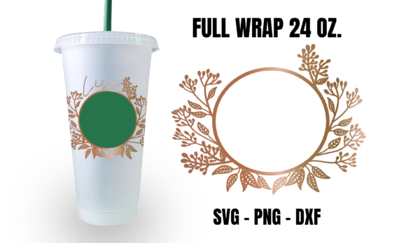 Flower Wreath Starbucks Cup Wrap Svg