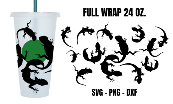Gecko Starbucks Cup Wrap Svg: Graphics & Crafts