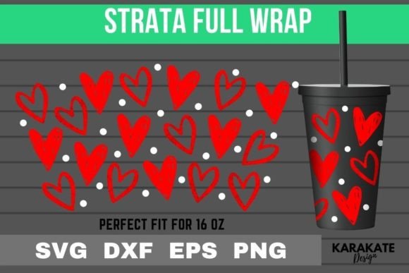 Heart Dots, 16 Oz Strata Cup Wrap SVG