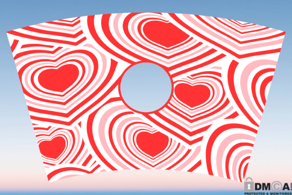 Hearts Valentines Starbucks Cup Wrap SVG: Graphics & Print Templates