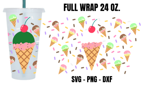 Ice Cream Starbucks Cup Wrap Svg Graphics