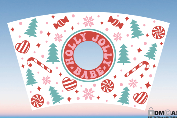 Jolly Babe Christmas 24oz Cup Wrap SVG: Graphics & Print Templates