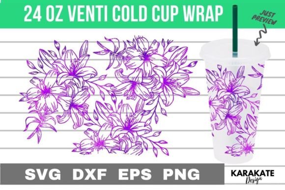 Lilies Line SVG: Graphics for Crafts & Branding