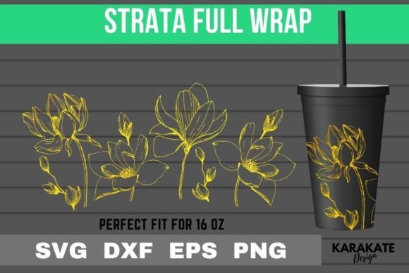 Lotus, 16 Oz Strata Cup Wrap SVG
