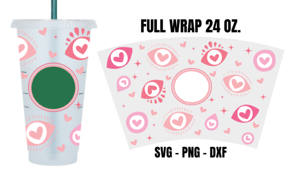 Love in My Eye Starbucks Cup Wrap Svg: Graphics and Crafts
