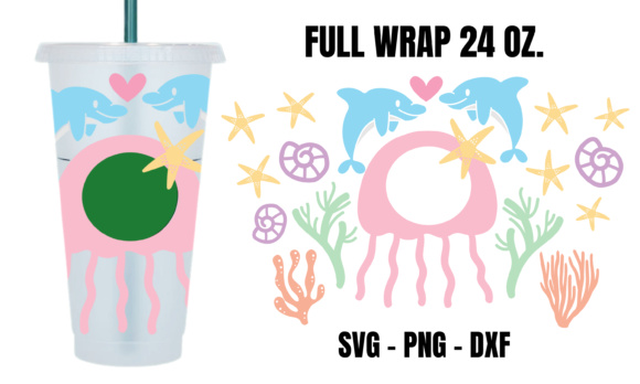 Love in the Sea Starbucks Cup Wrap SVG: Graphics for Crafts