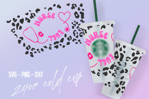 Nurse Fuel Venti Cold Cup Template SVG: Graphics for Crafts & Content
