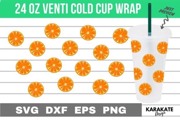 Orange Venti Cup Wrap SVG: Graphics for Crafts & Branding