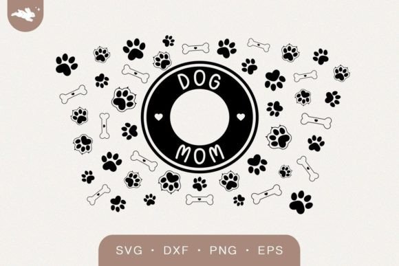 Paw Print Cup Wrap Svg for Graphics and Crafts