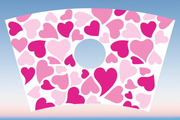 Pink Hearts 24oz Venti Cup Wrap Svg Graphics