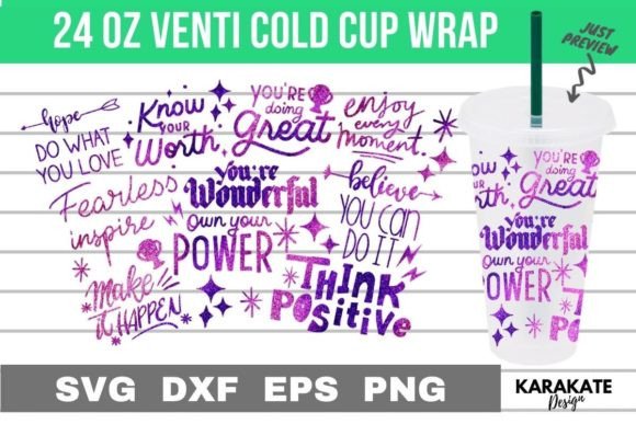 Positive Drink Venti Cup Wrap SVG