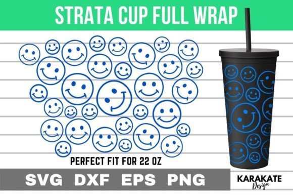 Smiley Face, 22 Oz Strata Cup Wrap SVG