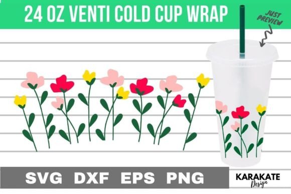 Spring Stalk Cup Wrap SVG: Graphics for Crafts & Content