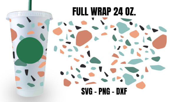 Terrazzo Marble Starbucks Cup Wrap SVG: Graphics for Crafts