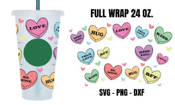 Valentine Candy Starbucks Cup Wrap Svg