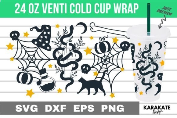 Witchy Vibes SVG Cup Wrap: Graphics for Crafts & Content